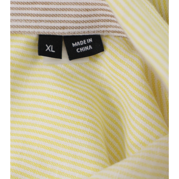 Hugo Boss Shirt Men's XL Yellow Stretch Striped Slim Fit Long Sleeve Button-Up - Picture 5 of 9